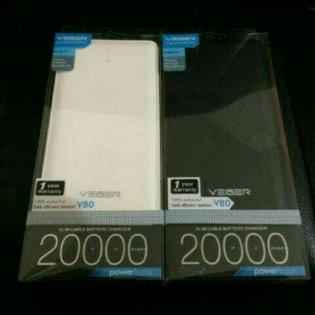 Power bank veger 20.000mAh V80 / power Bank original iki