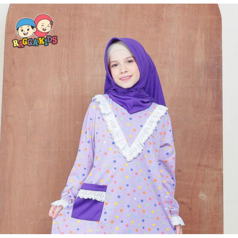 Gamis Anak Perempuan Remaja Tanggung Terbaru 2022 Nyaman Branded Premium Syari Bahan Kaos Raggakids RG 50