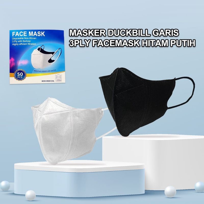 MASKER DUCKBILL HITAM PUTIH MURAH   MASKER DUCKBILL SURABAYA