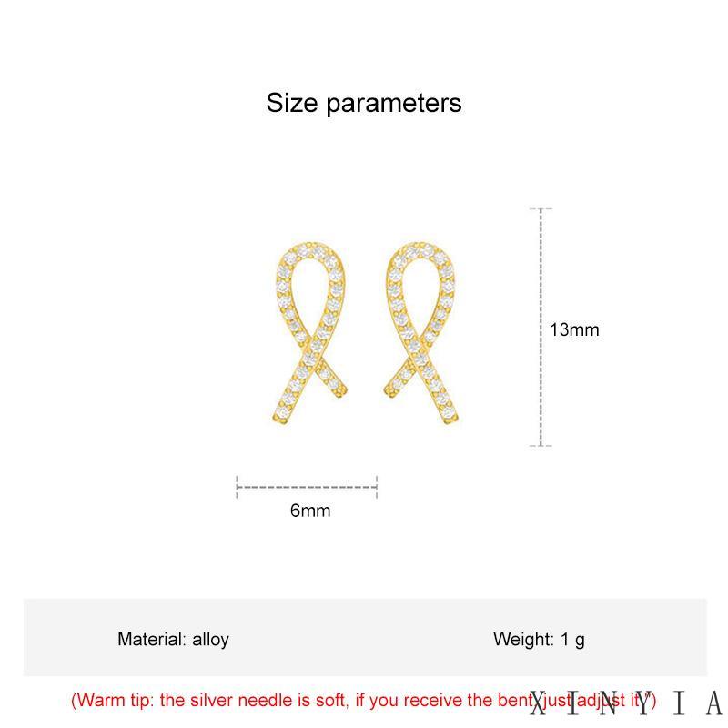 【COD】Anting Tusuk Bentuk Salib Geometris Aksen Berlian Untuk Perempuan