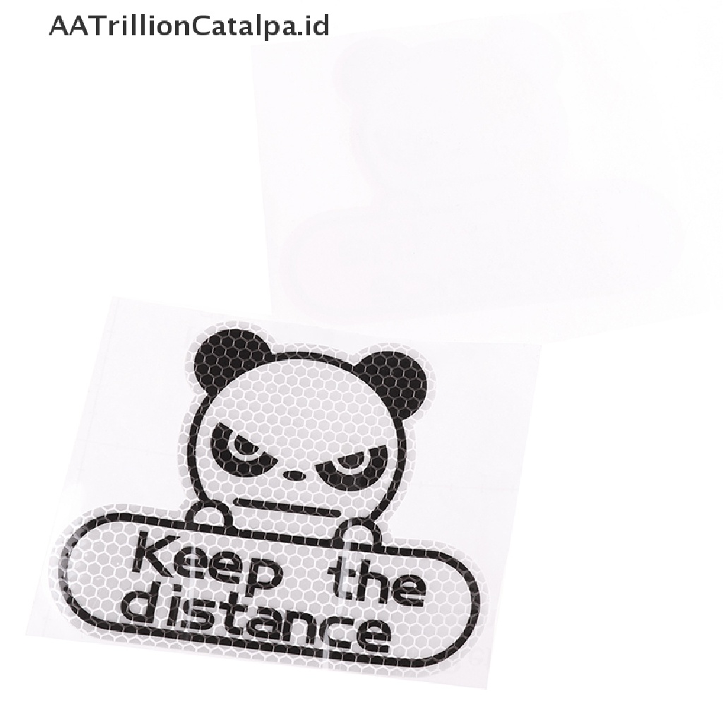 Aa Stiker Reflektif Motif Panda Tulisan Keep Distance Untuk Dekorasi Mobil