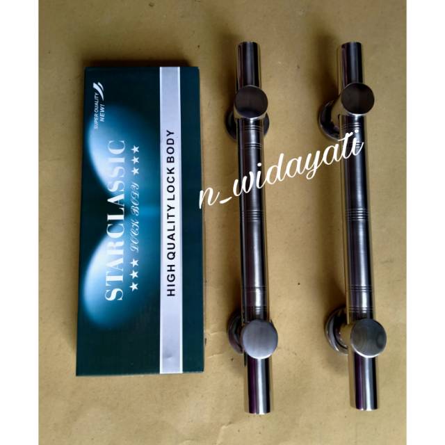 Handle Pintu Rumah / Tarikan Pintu Stainless Set +  Kunci
