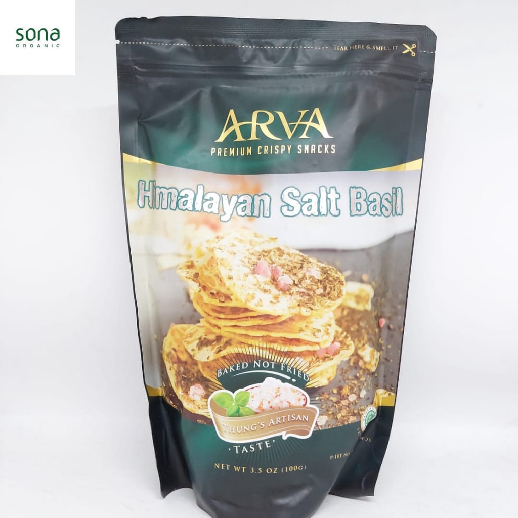 

Arva Keripik Tempe Crispy Himalayan Salt Basil 100g - Non MSG