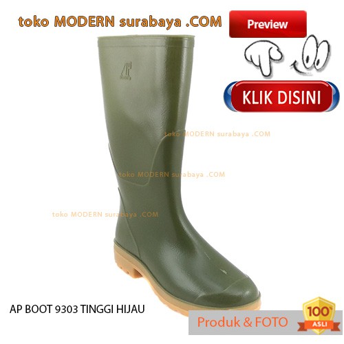 AP BOOT 9303 TINGGI HIJAU sepatu pria sepatu boot karet anti air