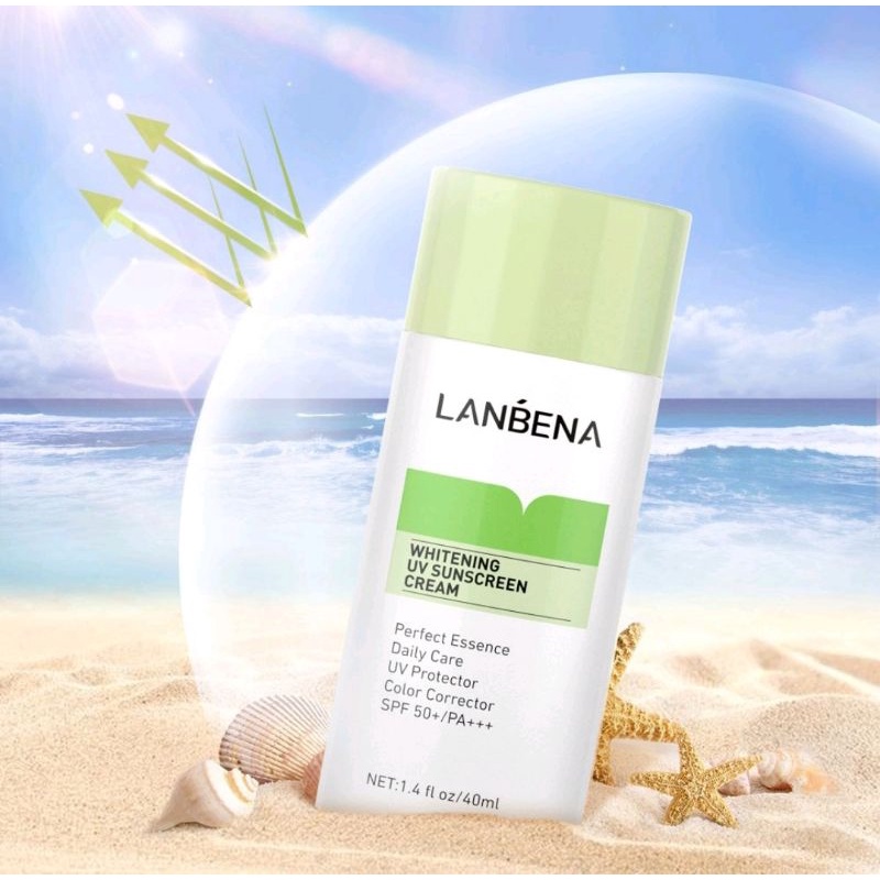 [BPOM] LANBENA Whitening UV Susncreen Cream Green - Menyamarkan | Purple - Mencerahkan (40 ml)