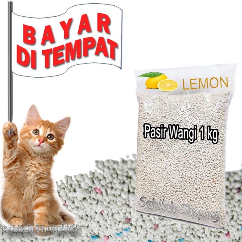 PASIR KUCING GUMPAL WANGI HAMSTER IKAN BENTONITE AROMA LEMON 1 KG TERMURAH