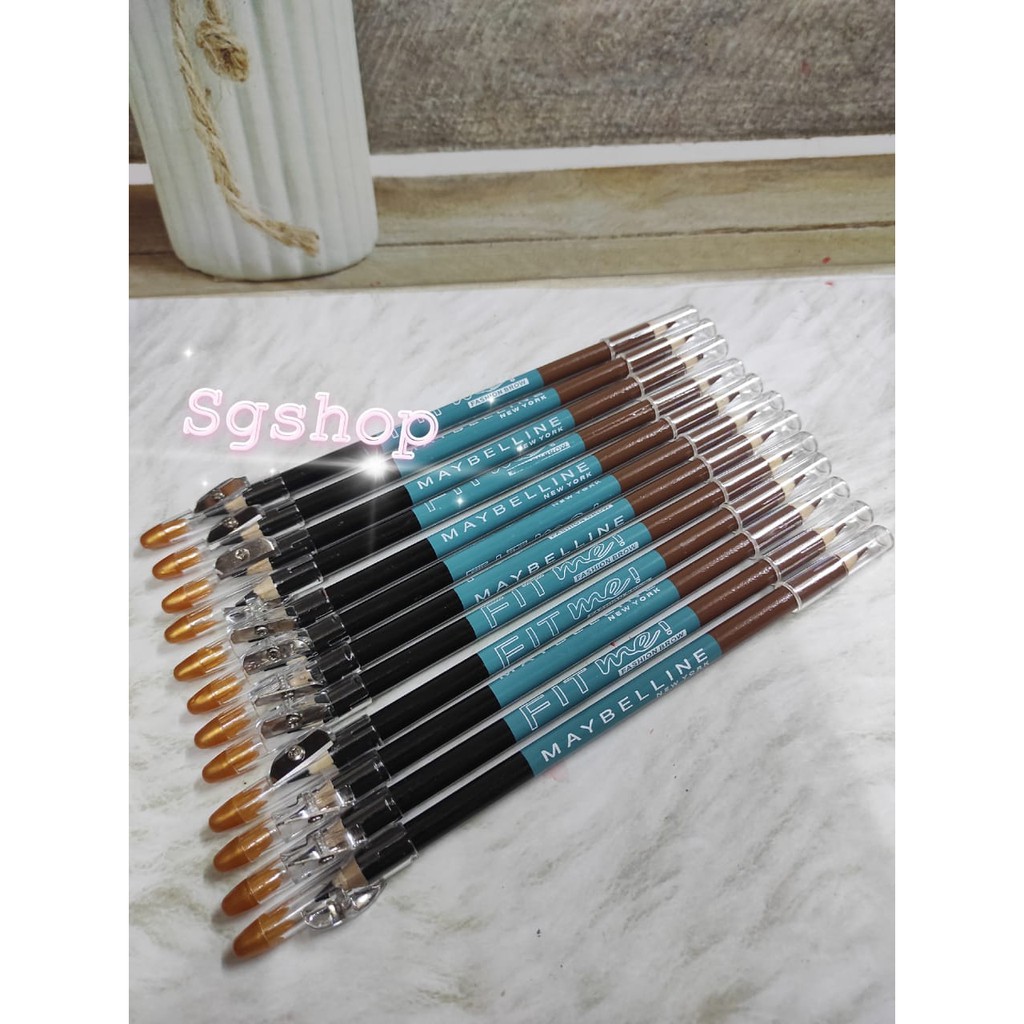 LUSINAN-Eyebrow/ PENSIL ALIS MAYBELLINE 2 IN 1 FIT'me casing biru