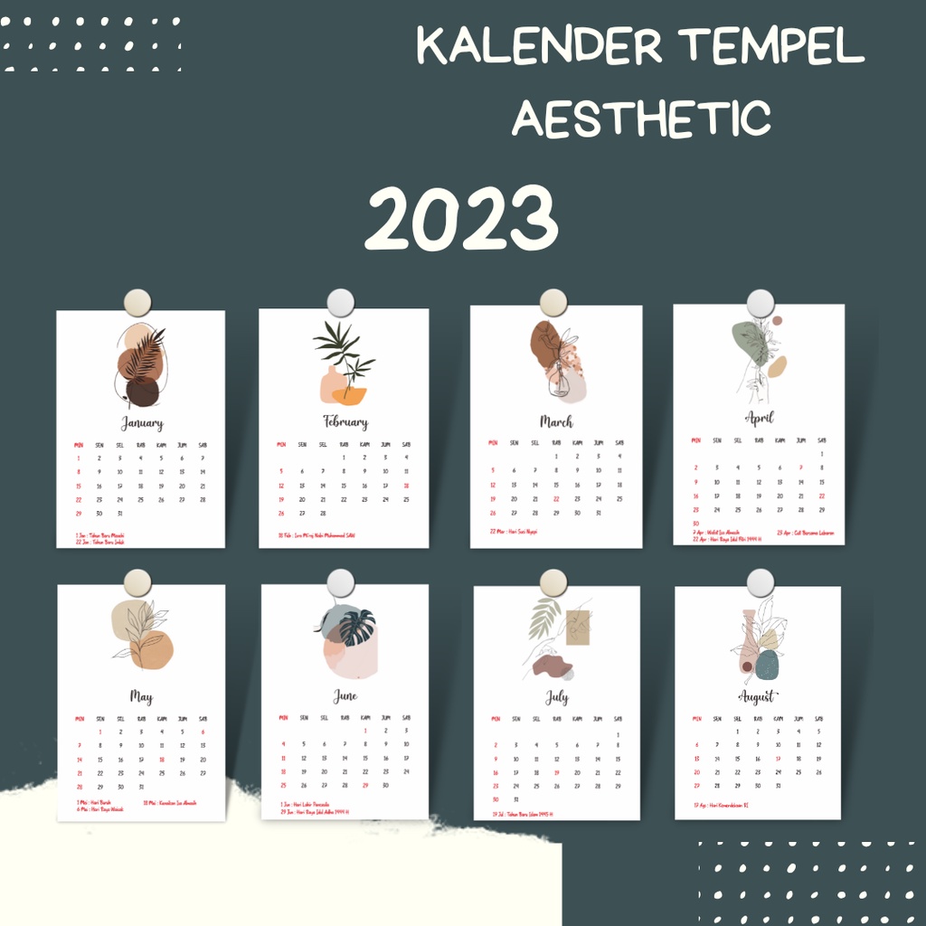 

Kalender Tempel 2023 Dekorasi Dinding Ala Korea Aesthetic