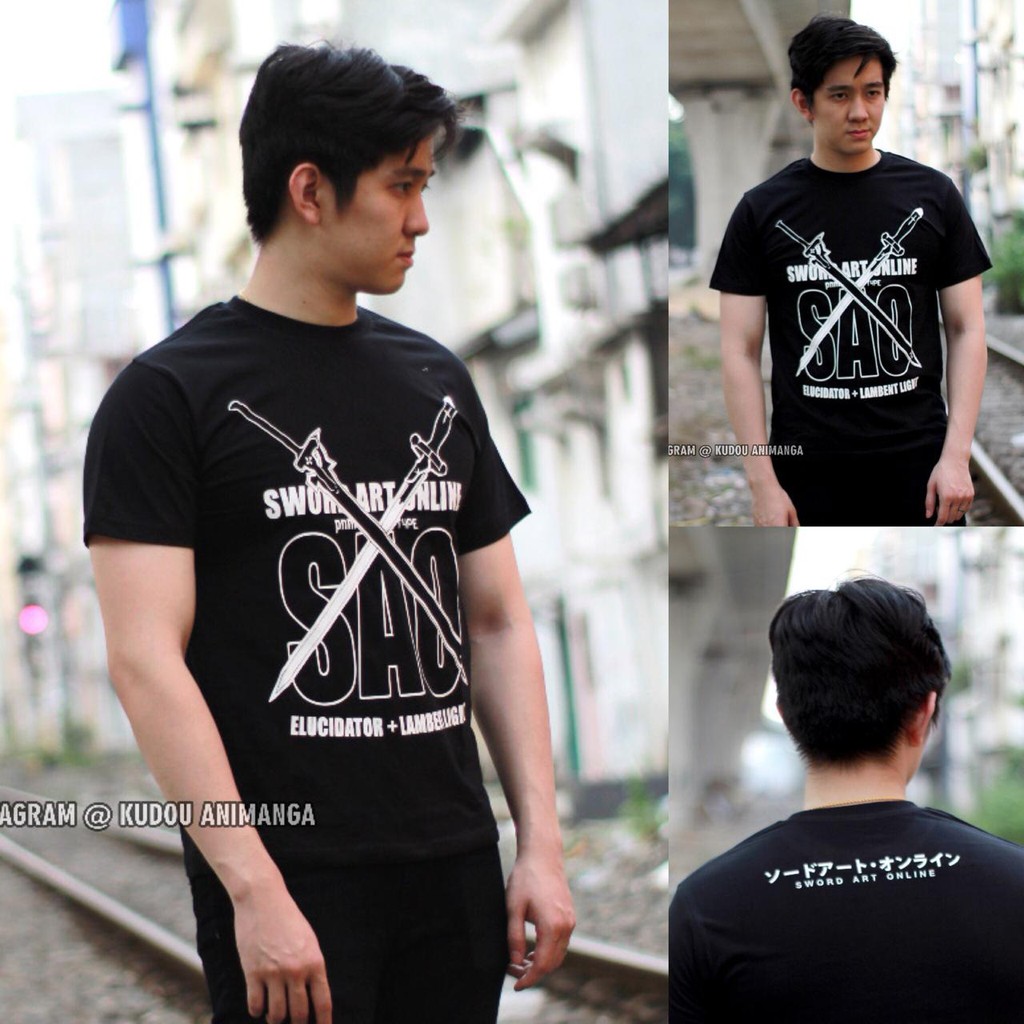 Kaos SAO Sword Art Online Black