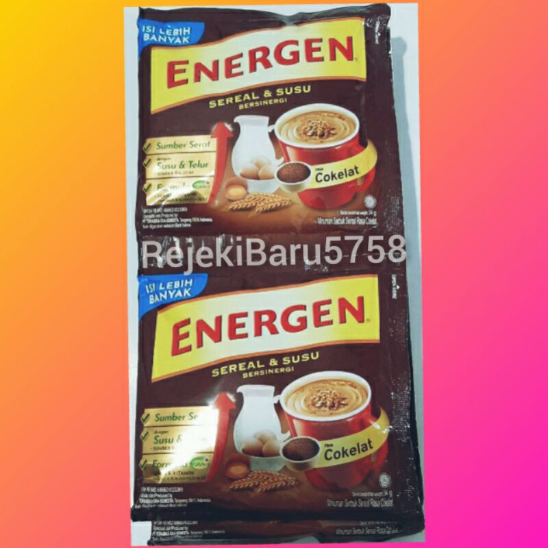 

Energen Sereal Coklat Renteng Kemasan Baru 1 Renceng @ 10 Sachet