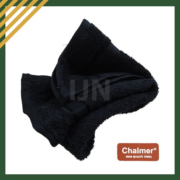 Chalmer Handuk Salon Hitam Black Tebal 35x80 Handuk Salon Lusinan Handuk Salon Murah - IJN PLAZA