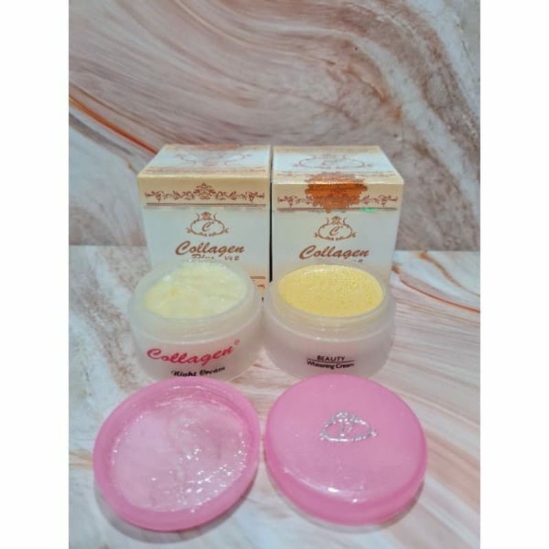 ( PERLUSIN ) CREAM COLAGEN SUSUN ORIGINAL SIANG DAN MALAM / Cream Collagen Embos Original import