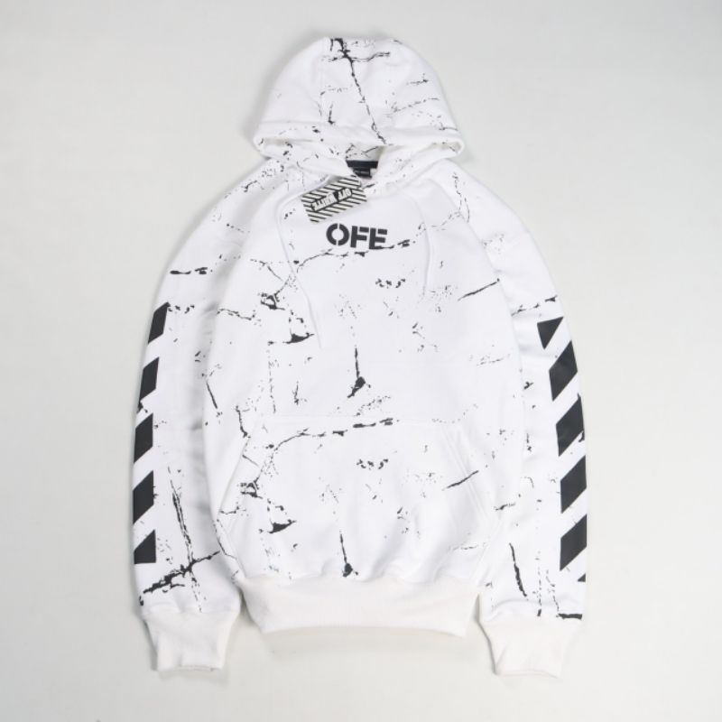 HOODIE OFF WHITE MARBLE FULL TAG & LABEL MIRROR 1:1 PREMIUM