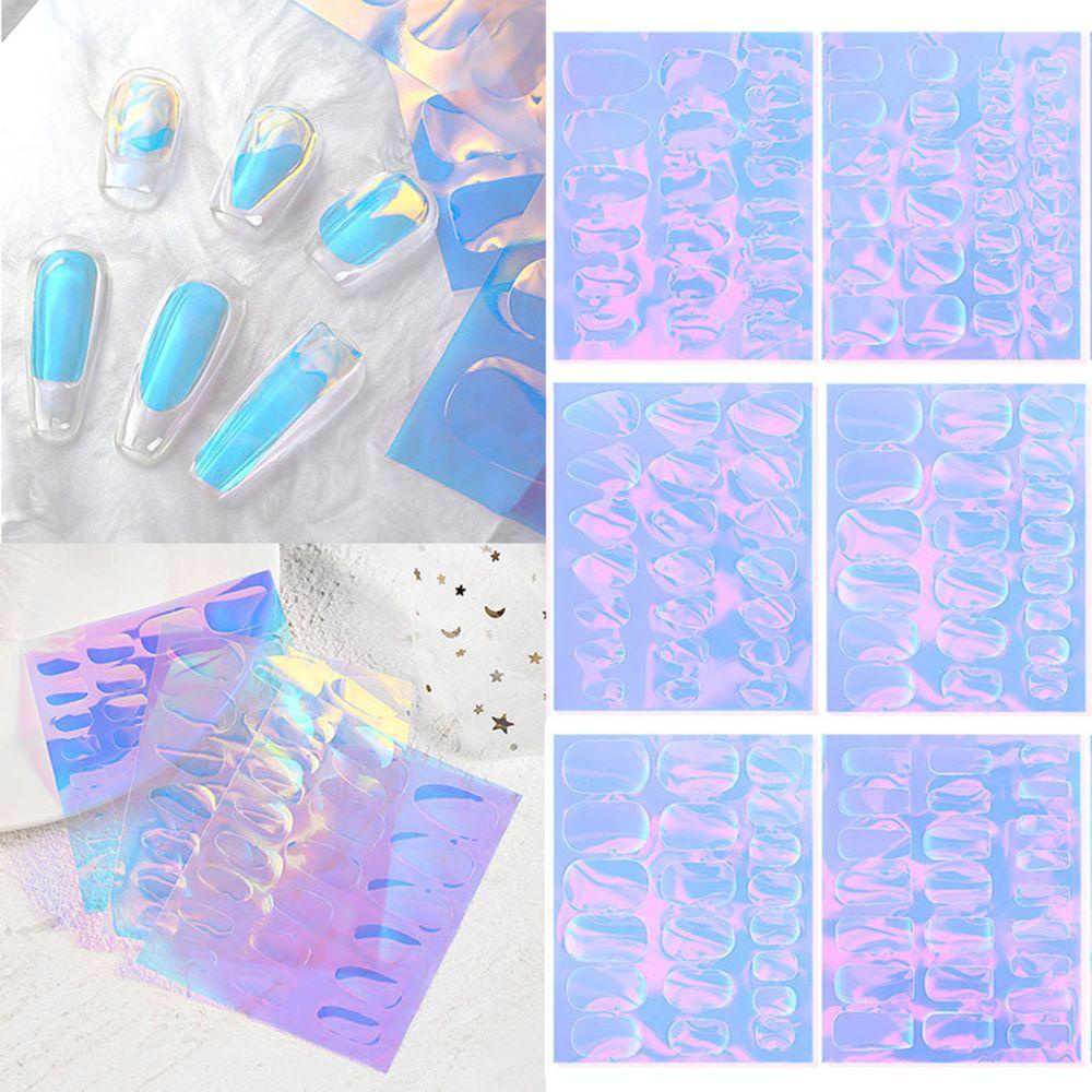 Mxbeauty Aurora Es Batu Kuku Foil Gadis Hologram Manicure Laser Candy Paper Cellophane Kertas