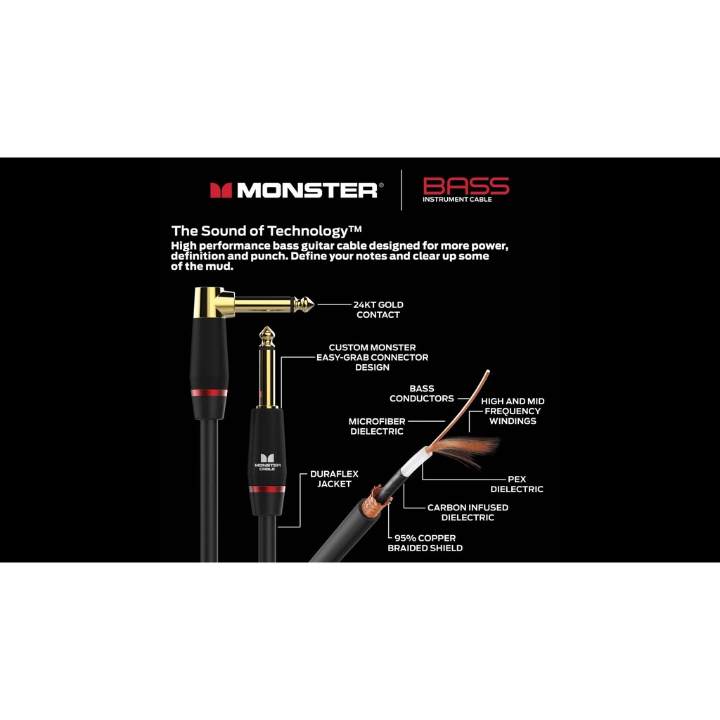 Monster® Prolink Monster Bass® Instrument Cable - Straight to Straight
