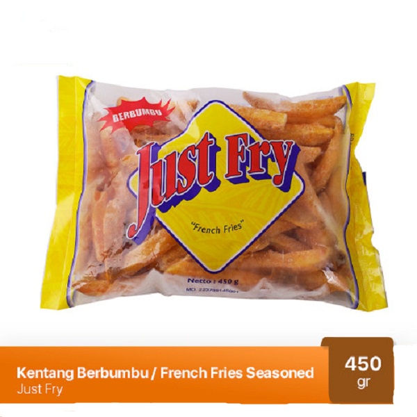 SEASONED FRENCH FRIES JUST FRY 450GR KENTANG GORENG BUMBU HALAL