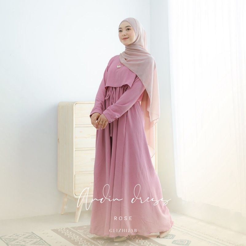 Andin dress //Gamis Ria Ricis//Gamis Wanita Muslimah//CRINCLE AIR PLOW PREMIUM