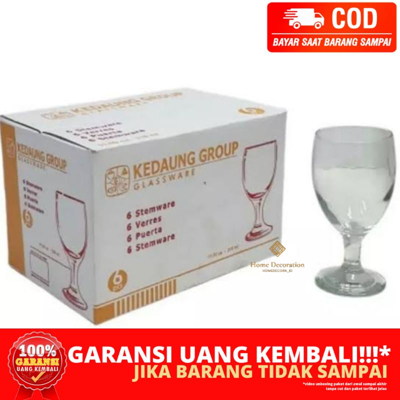 (HOMEDECORA_ID) BERGARANSI CLASSIC WINE GLASS CUP 6PCS ALL VARIAN KEDAUNG GROUP 200ML 221ML 235ML 25