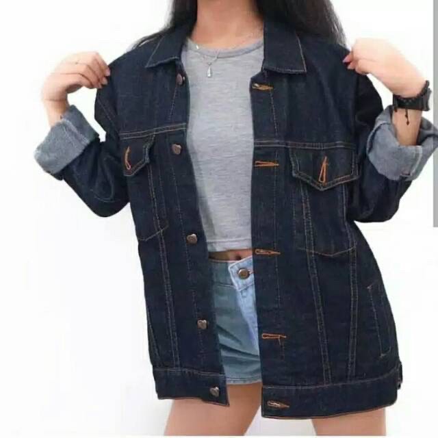 Terlaris Jaket Jeans Boy Friend / Jaket Jeans Oversize Wanita / Jaket Jeans Wanita