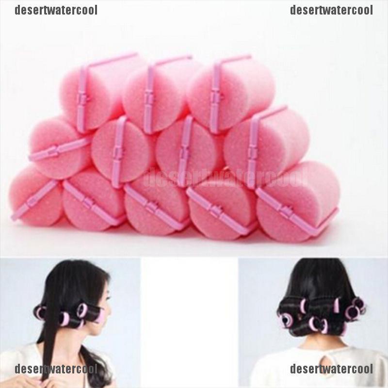 Deid 12Pcs / Kantong Spons Ajaib Untuk Membuat Keriting Rambut