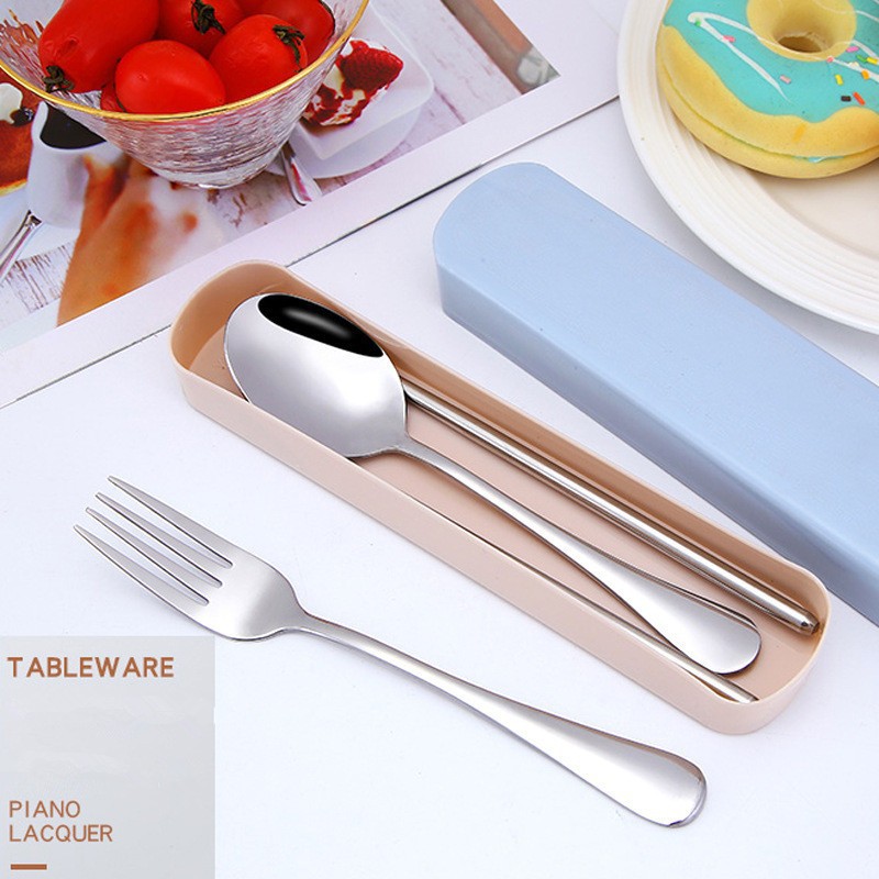 set Alat Makan Travelling Minimalis PREMIUM stainless