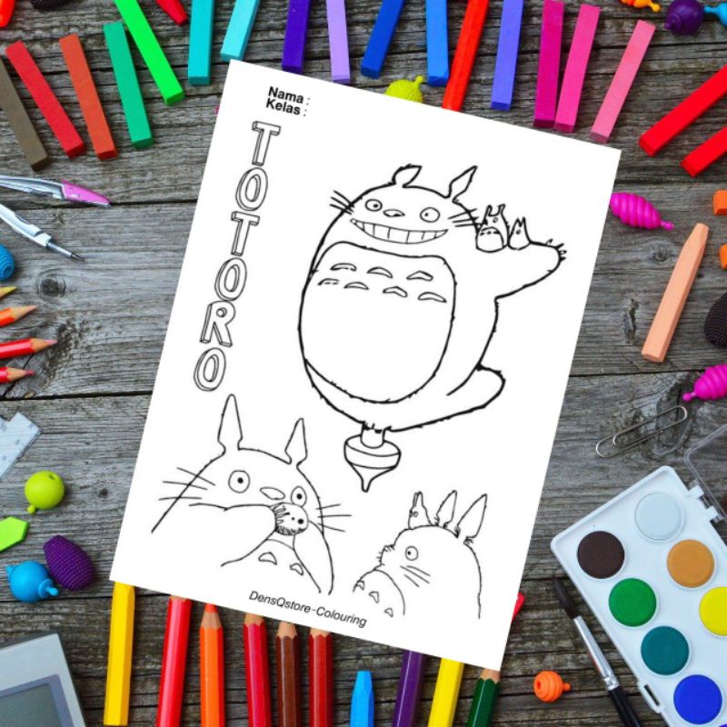 

Kertas Mewarnai Anak Tema Totoro / Kertas Gambar (10 Lembar Gambar)