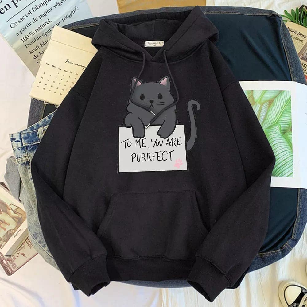 Hoodie Sweater PURRFECT CAT bisa untuk pria/wanita