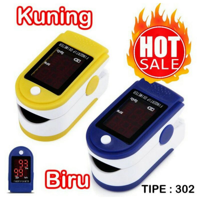 Fingertrip Pulse Oximeter Alat Ukur Kadar Oksigen Oxymeter Oximetry Sp02 Saturation dengan Monitor