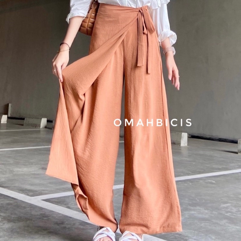 Shafira Tied Kulot pants Air flow By omahbicis -Wrap Pants-Celana Korea -Celana Anti kusut -Celana anti Setrika