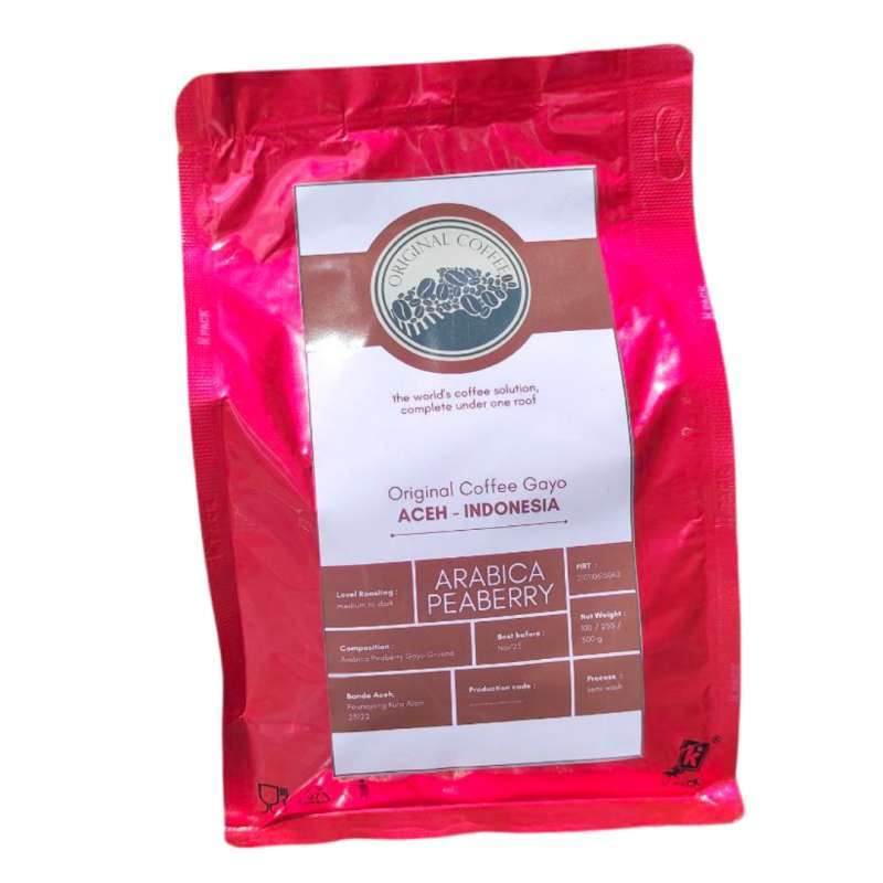 

Original Coffee Bubuk Kopi Gayo Arabica Peaberry/Kopi Lanang/Kopi Biji Tunggal 250gr