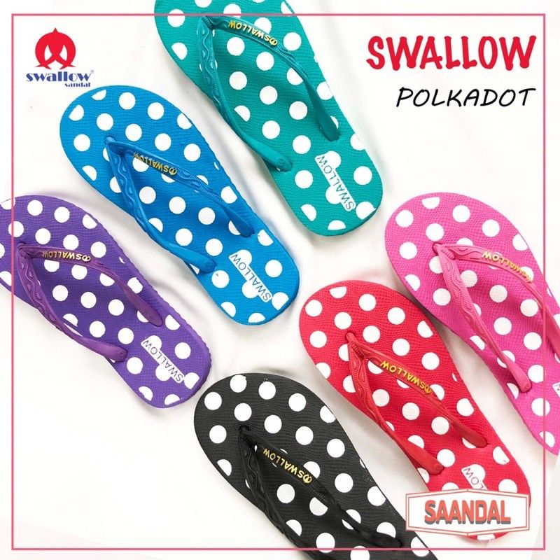 ✨NAGIHI✨ Swallow NICE Polkadot - Sandal Japit Wanita Original Swallow - Sendal Jepit/sandal asli indonesia