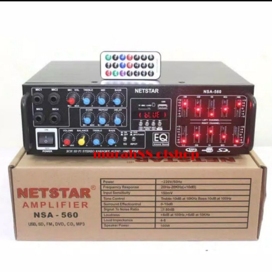 AMPLI KARAOKE NETSTAR NSA-560 usb bluetooth