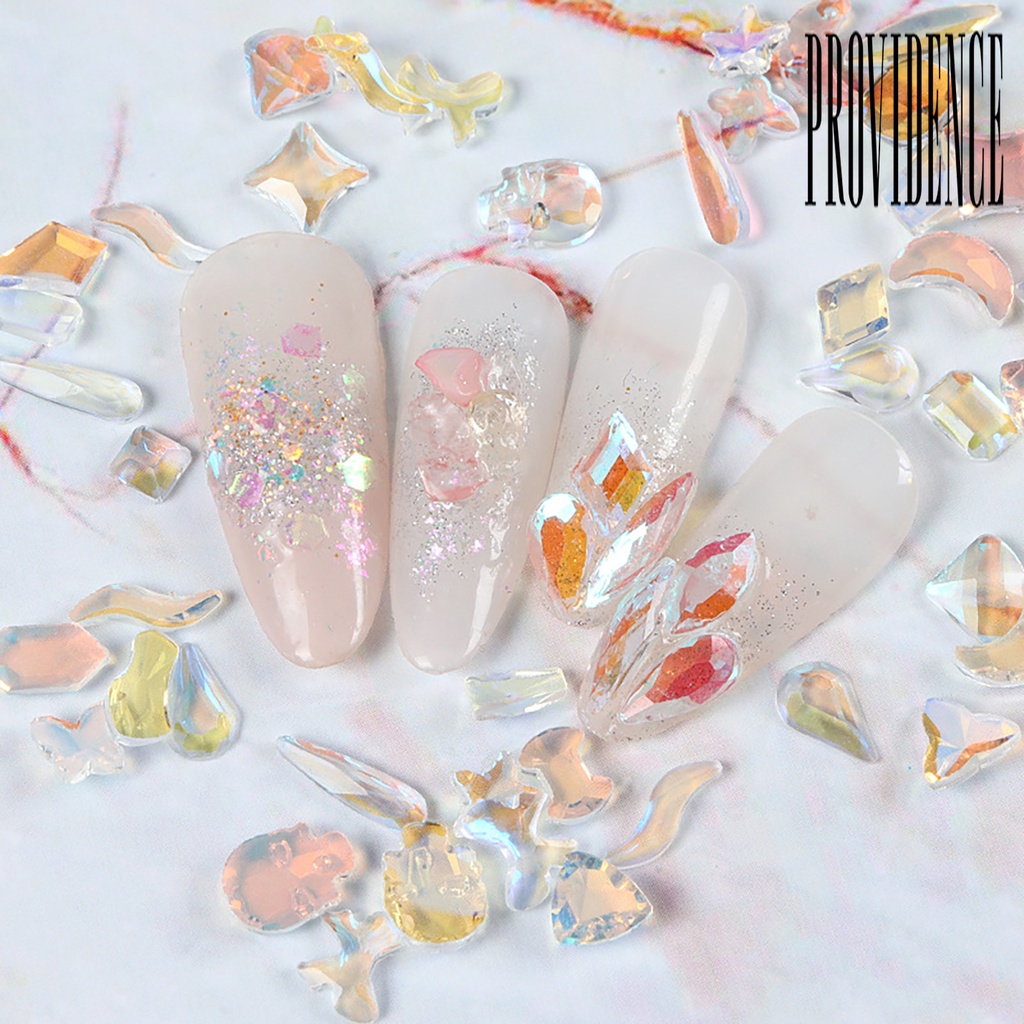 Providence 100Pcs / Set Stiker Kuku Motif Geometri Asimetris Untuk Dekorasi Nail Art / Manicure / Salon