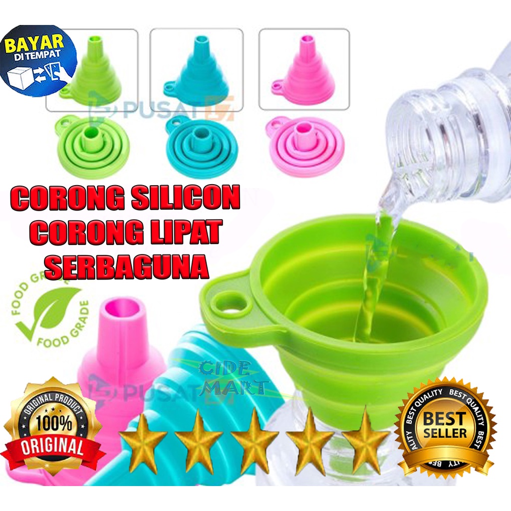 CORONG SILIKON LIPAT PORTABLE / CORONG AIR SILIKON / CORONG MINYAK SERBAGUNA SILICONE FUNNEL