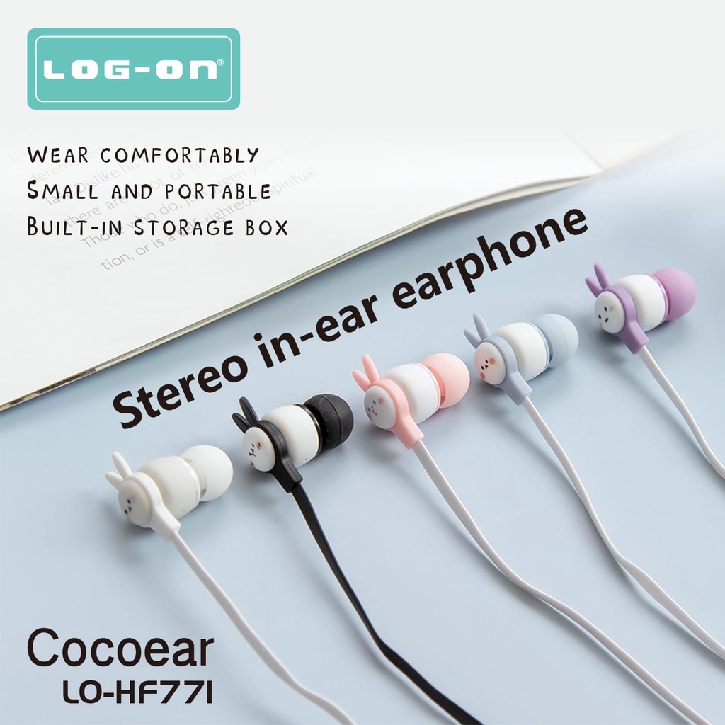 EARPHONE LOG ON HANDSFREE COCO BEAR LO-HF771 LO-HF772 STEREO