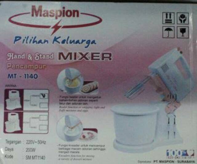 Maspion Hand &amp; Stand Mixer MT1140 - mt 1140 maspion