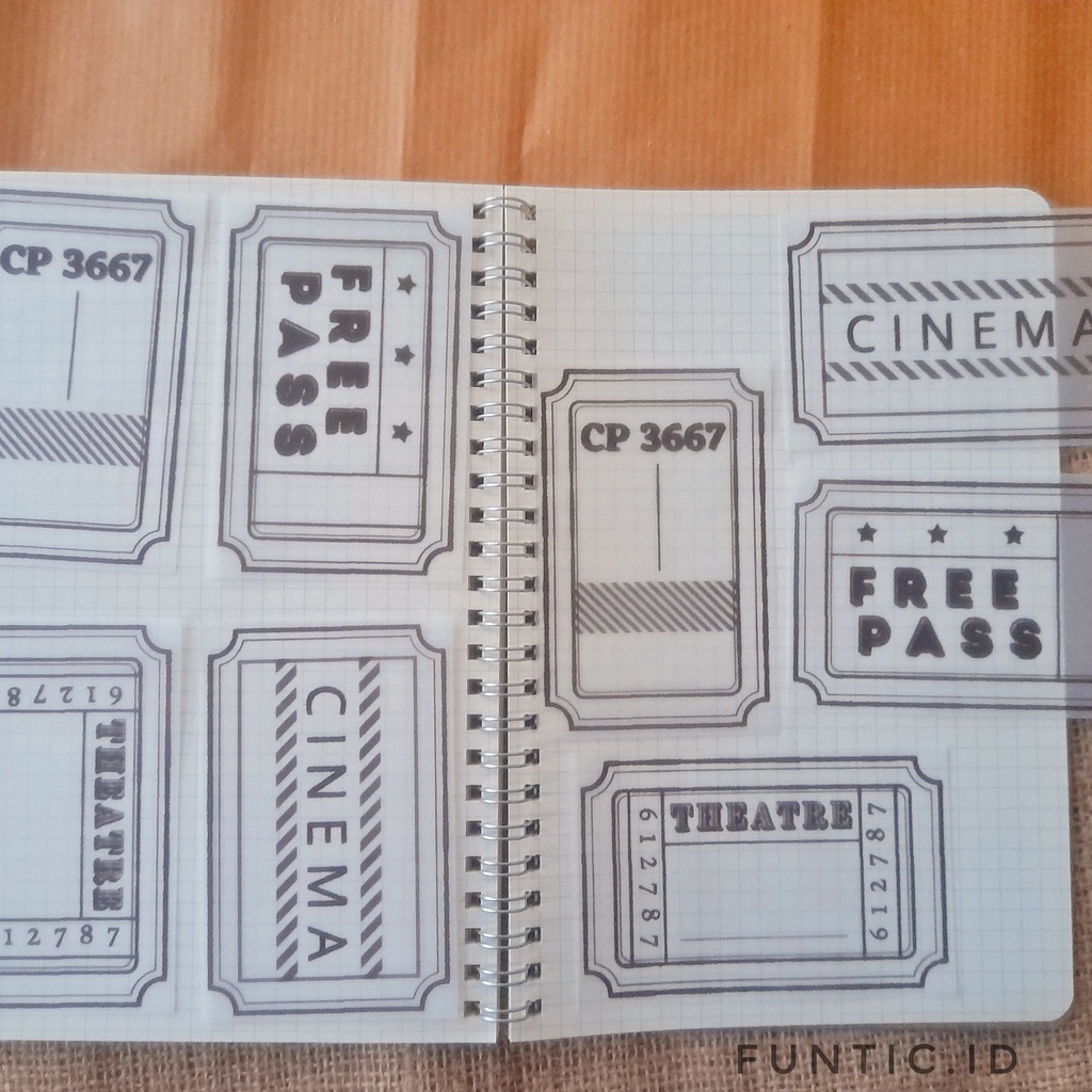 

[8 lembar] Transparan vintage memo paper ticket theme