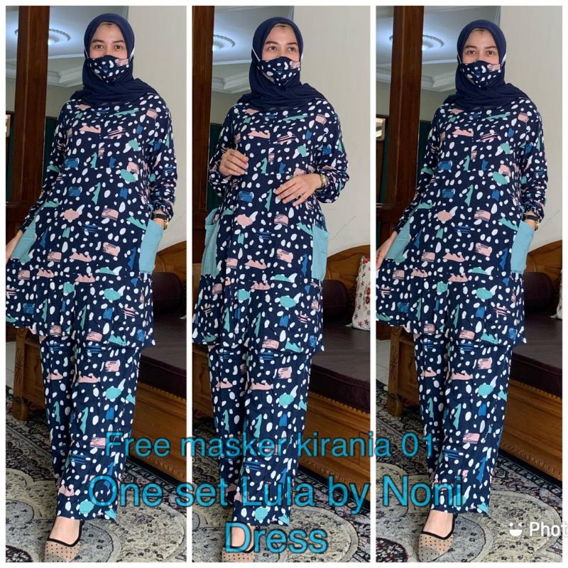 Daster arab Noni Dress LULA Daily One Set Tunik Rayon Super Best Seller