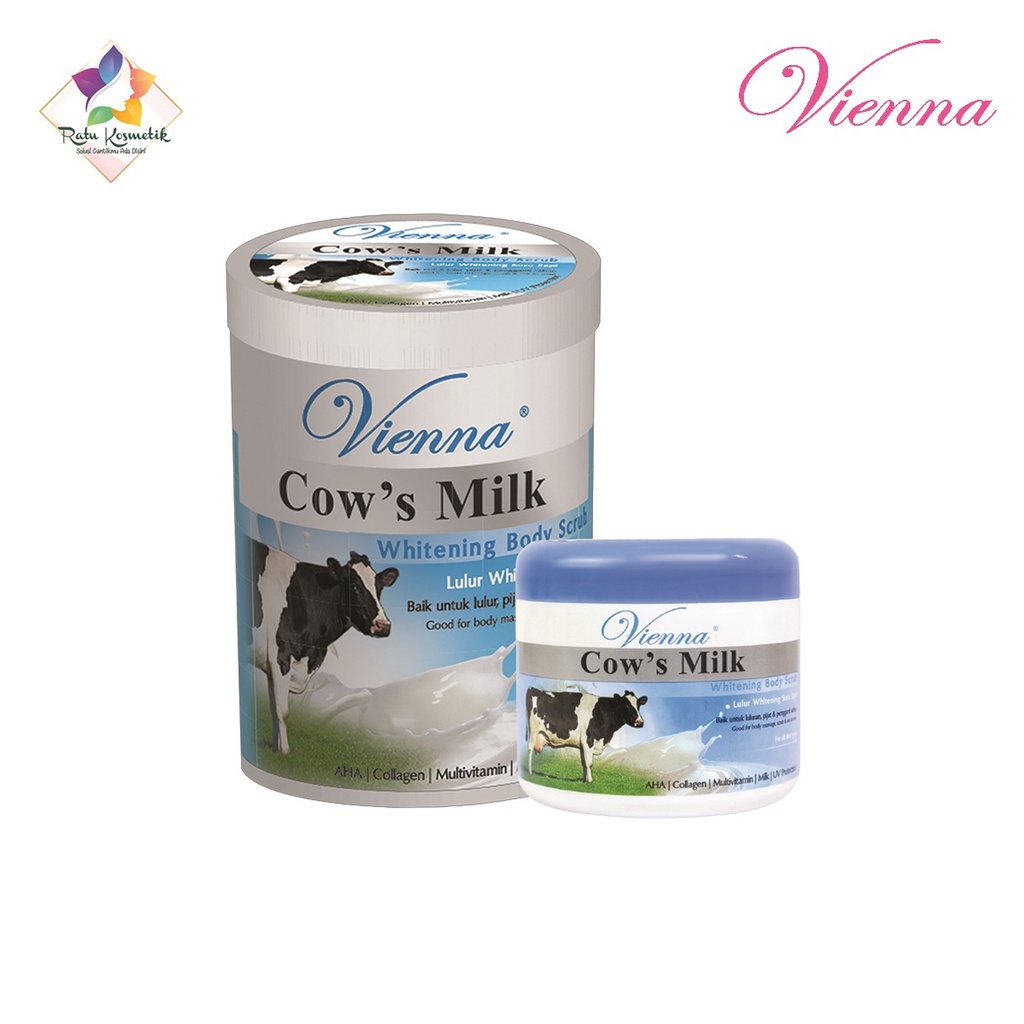 ❤ RATU ❤ Vienna Body Scrub Pot 1 Kg | Lulur Bengkoang Milk | Goat's Milk | Cow's Milk Viena✔️BPOM