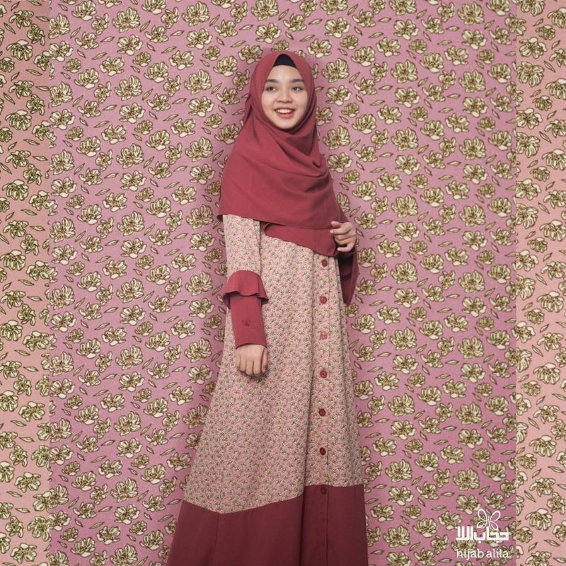 Gamis Motif Flower Chic Hijab Alila Shopee Indonesia