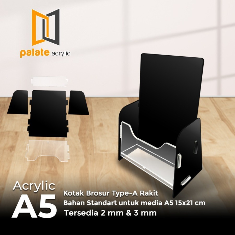 Acrylic Tent Holder - Akrilik Tempat Brosur A5 - Rak Brosur Akrilik