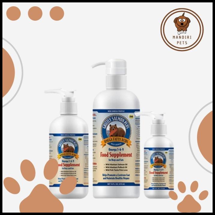 Grizzly Salmon Oil For Dog & Cat 4Oz Pet Supplement Skin Coat Anjing Promo Hari Ini