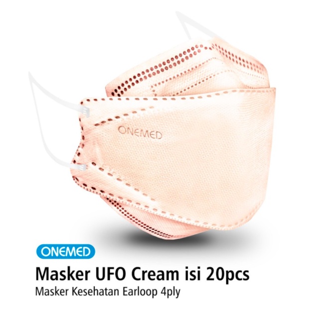 Masker UFO Cream UFO Onemed KF94 Model Pokana Soft Beige Masker Medis Model Mouson