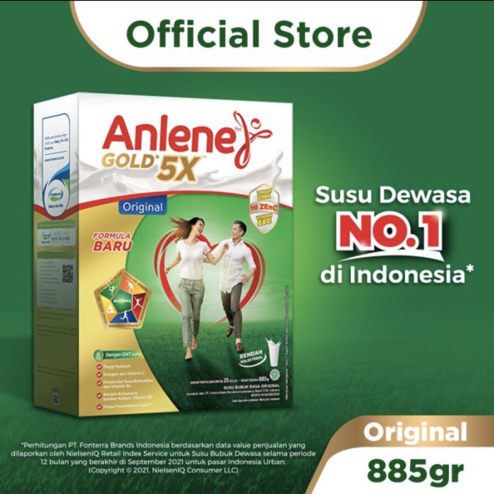 

Anlene Gold 5X 885 gr susu bubuk Original Coklat ( dulu 900 gr ) - Original