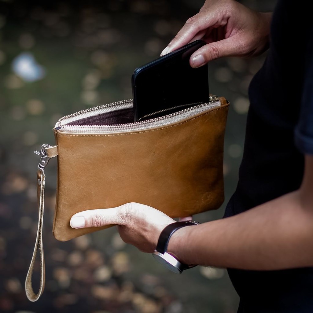 KHATU CLUTCH LEATHER | TAS TANGAN KULIT ASLI | Shopee