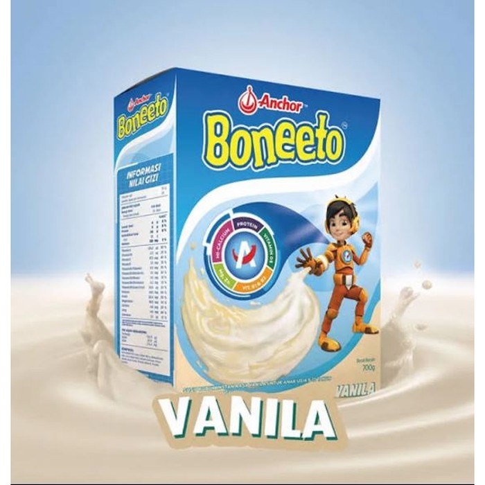 

Anchor Boneeto Vanila 700 Gram Susu Bubuk Instan 5 -12 Thn