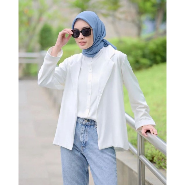 Jennie Blazer Kheva Mauza Blazer Hitam Blazer Putih Blazer Korea Blazer Wanita