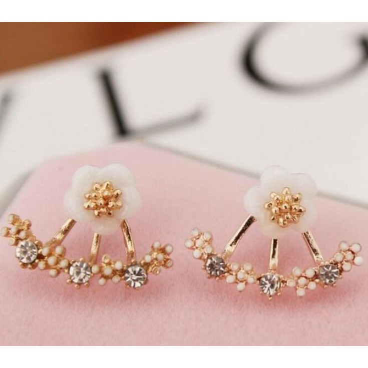 Anting Tindik Mini Wanita MELATI B07 Korea Fashion Women Diamond Ear Jacket Earring Giwang Cewek