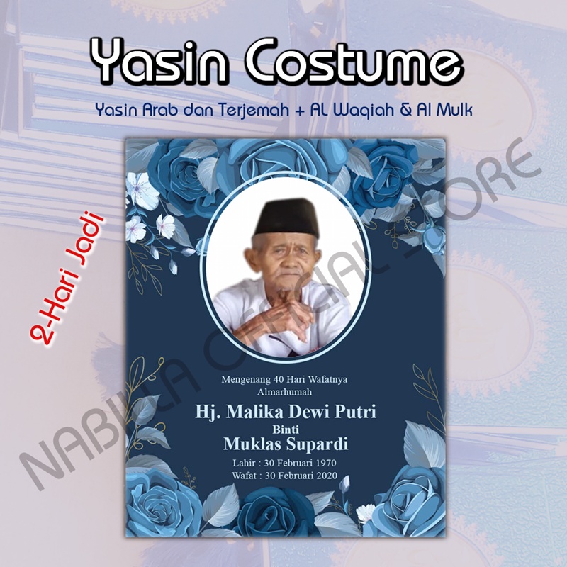 CETAK YASIN COSTUME  DAN TAHLIL ARAB DAN TERJEMAH 40 DAN 100 HARI BUKU YASIN 128 HALAMAN SOFT COVER 