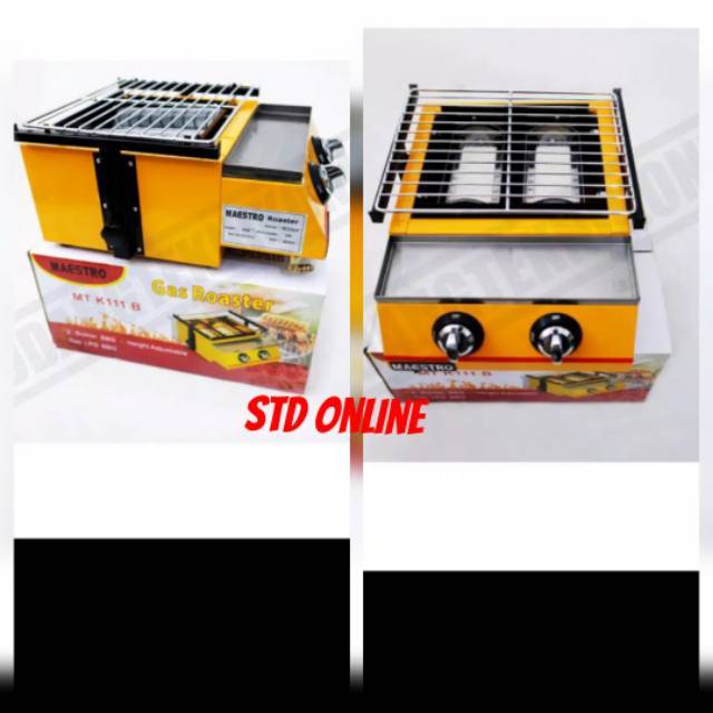 kompor panggangan sosis 2 tungku kompor gas roaster MT K111 maestro
